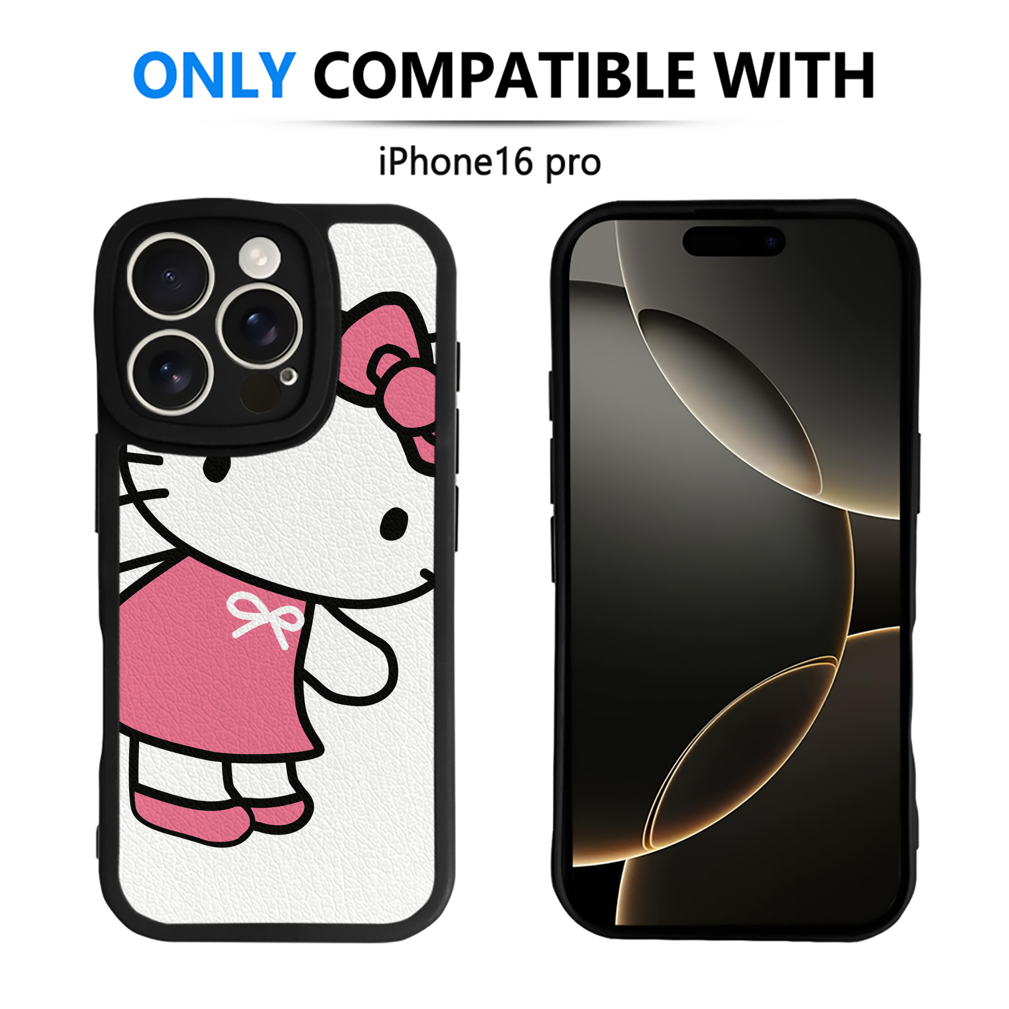 （画像用） Hello Kitty ハローキティ 【iPhone 16シリーズ対応】シリコンスマホケース（レザー調） 材質：シリコン
